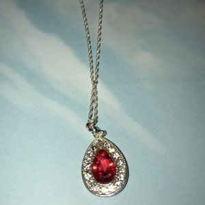 Red and silver necklace
